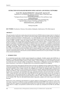 EXTRACTION OF DAMAGED REGIONS USING SAR DATA AND NEURAL NETWORKS