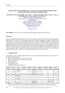 TARGET RELATED MULTISPECTRAL AND TRUE COLOUR OPTIMIZATION OF THE