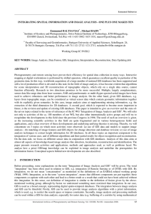 INTEGRATING SPATIAL INFORMATION AND IMAGE ANALYSIS - ONE PLUS ONE... Emmanuel BALTSAVIAS , Michael HAHN