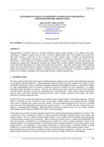 ECONOMICS OF IMAGE ACQUISITION ALTERNATIVES FOR DIGITAL PHOTOGRAMMETRIC PRODUCTION