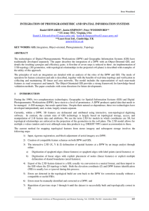 INTEGRATION OF PHOTOGRAMMETRIC AND SPATIAL INFORMATION SYSTEMS