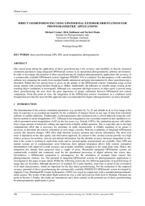 DIRECT GEOREFERENCING USING GPS/INERTIAL EXTERIOR ORIENTATIONS FOR PHOTOGRAMMETRIC APPLICATIONS