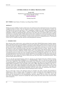 CONTROL SURFACE  IN AERIAL TRIANGULATION