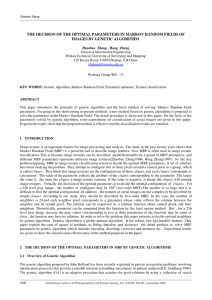 THE DECISION OF THE OPTIMAL PARAMETERS IN MARKOV RANDOM FIELDS... IMAGES BY GENETIC ALGORITHM