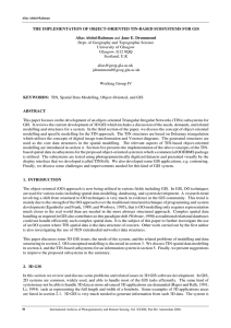 THE IMPLEMENTATION OF OBJECT-ORIENTED TIN-BASED SUBSYSTEMS FOR GIS Alias Abdul-Rahman