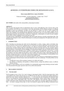 ARCHEOGIS: AN INTEROPERABLE MODEL FOR ARCHAEOLOGICAL DATA