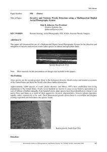 Invasive and Noxious Weeds Detection using a Multispectral Digital