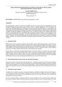 DTM GENERATION FROM RUSSIAN TK-350 SPACE IMAGERY IN THE PC-BASED