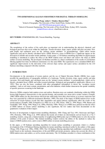 TWO-DIMENSIONAL KALMAN SMOOTHIGN FOR DIGITAL TERRAIN MODELLING Ping Wang