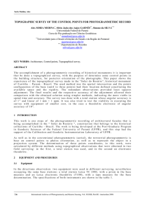 TOPOGRAPHIC SURVEY OF THE CONTROL POINTS FOR PHOTOGRAMMETRIC RECORD