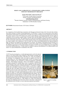 DESIGN AND CALIBRATION OF A FOUR-HEADED CAMERA SYSTEM Jochen WILLNEFF