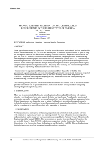 MAPPING SCIENTIST REGISTRATION AND CERTIFICATION