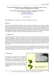 RELATIONSHIP BETWEEN SAVI AND BIOMASS DATA OF FOREST AND SAVANNA