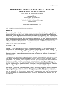 RELATION BETWEEN FOSSIL FUEL TRACE GAS EMISSIONS AND SATELLITE