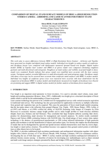 COMPARISON OF DIGITAL STAND SURFACE MODELS OF HRSC-A (HIGH RESOLUTION