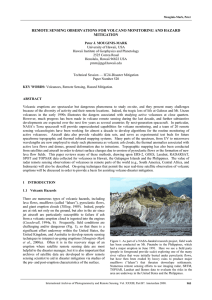 REMOTE SENSING OBSERVATIONS FOR VOLCANO MONITORING AND HAZARD MITIGATION