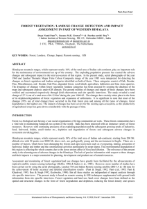 FOREST VEGETATION / LANDUSE CHANGE  DETECTION AND IMPACT