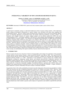 INTERANNUAL VARIABILITY OF NDVI AND SPECIES RICHNESS IN KENYA