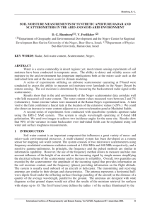 SOIL MOISTURE MEASUREMENTS BY SYNTHETIC APERTURE RADAR AND