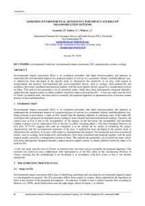 ASSESSING ENVIRONMENTAL SENSITIVITY FOR IMPACT STUDIES ON TRANSPORTATION SYSTEMS