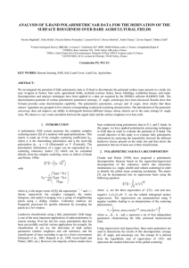 ANALYSIS OF X-BAND POLARIMETRIC SAR DATA FOR THE DERIVATION OF... SURFACE ROUGHNESS OVER BARE AGRICULTURAL FIELDS