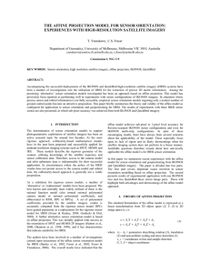 THE AFFINE PROJECTION MODEL FOR SENSOR ORIENTATION: