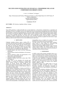 MULTISTATION ESTIMATING OF GPS SIGNAL ATMOSPHERIC DELAYS BY UNDIFFERENCED OBSERVATIONS