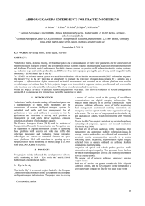 AIRBORNE CAMERA EXPERIMENTS FOR TRAFFIC MONITORING