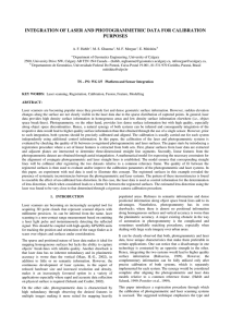 INTEGRATION OF LASER AND PHOTOGRAMMETRIC DATA FOR CALIBRATION PURPOSES