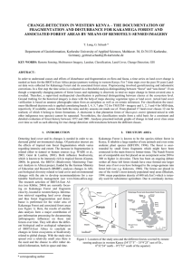 CHANGE-DETECTION IN WESTERN KENYA – THE DOCUMENTATION OF