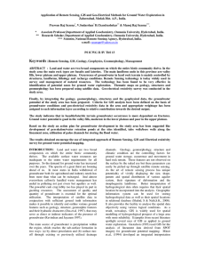 Application of Remote Sensing, GIS and Geo-Electrical Methods for Ground... Zaheerabad, Medak Dist. A.P., India.