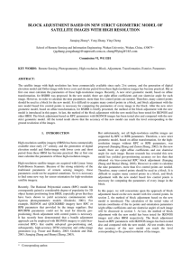 BLOCK ADJUSTMENT BASED ON NEW STRICT GEOMETRIC MODEL OF -