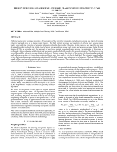 TERRAIN MODELING AND AIRBORNE LASER DATA CLASSIFICATION USING MULTIPLE PASS FILTERING