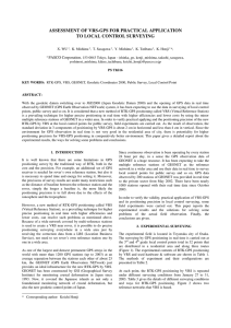 ASSESSMENT OF VRS-GPS FOR PRACTICAL APPLICATION TO LOCAL CONTROL SURVEYING PASCO Corporation