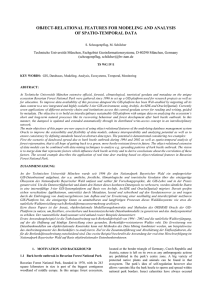 OBJECT-RELATIONAL FEATURES FOR MODELING AND ANALYSIS OF SPATIO-TEMPORAL DATA