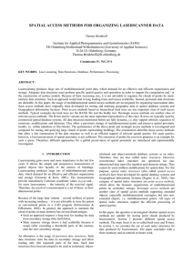 SPATIAL ACCESS METHODS FOR ORGANIZING LASERSCANNER DATA