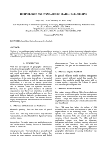 TECHNOLOGIES AND STANDARDS ON SPATIAL DATA SHARING