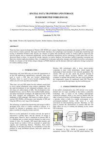 SPATIAL DATA TRANSFERS AND STORAGE IN DISTRIBUTED WIRELESS GIS