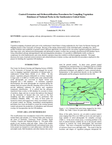 Control Extension and Orthorectification Procedures for Compiling Vegetation