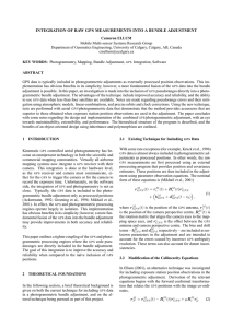 INTEGRATION OF RAW GPS MEASUREMENTS INTO A BUNDLE ADJUSTMENT