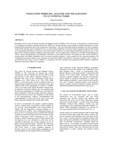 VEGETATION MODELING, ANALYSIS AND VISUALIZATION IN U.S. NATIONAL PARKS