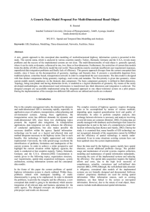 A Generic Data Model Proposal For Multi-Dimensional Road Object