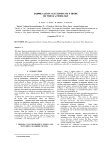 DEFORMATION MONITORING OF A SLOPE BY VISION METROLOGY