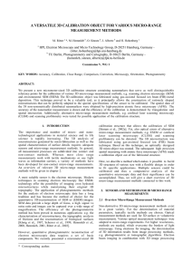 A VERSATILE 3D CALIBRATION OBJECT FOR VARIOUS MICRO-RANGE MEASUREMENT METHODS