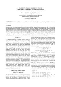 BASED ON STEREO SEQUENCE IMAGE 3-D MOTION PARAMETERS DETERMINATION Wuhan University,