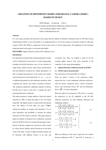 CREATION OF DISTORTION MODEL FOR DIGITAL CAMERA (DMDC)