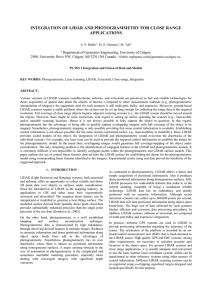 INTEGRATION OF LIDAR AND PHOTOGRAMMETRY FOR CLOSE RANGE APPLICATIONS