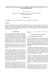 THE USE OF SIMULATION TO TEACH AERIAL TRIANGULATION WITH GPS... IMU MEASUREMENTS