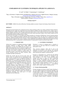 COMPARISON OF CLUSTERING TECHNIQUES APPLIED TO LASER DATA