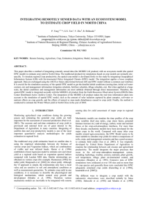 INTEGRATING REMOTELY SENSED DATA WITH AN ECOSYSTEM MODEL